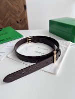 -Bv 2025 new women's woven plain stitching combination belt Italian calfskin wit