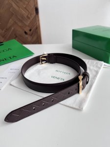 -Bv 2025 new women's woven plain stitching combination belt Italian calfskin wit