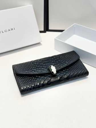 Color: Black Size: 19X10 Bulgari original leather wallet Super strong workmansh - Click Image to Close
