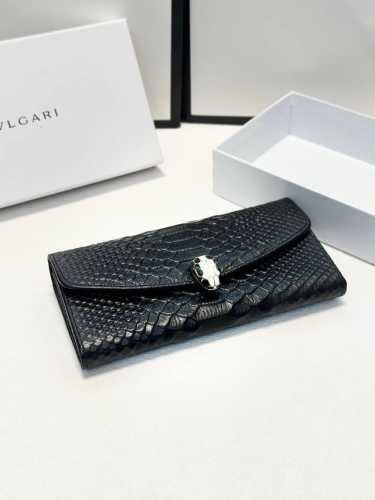 Color: Black Size: 19X10 Bulgari original leather wallet Super strong workmansh