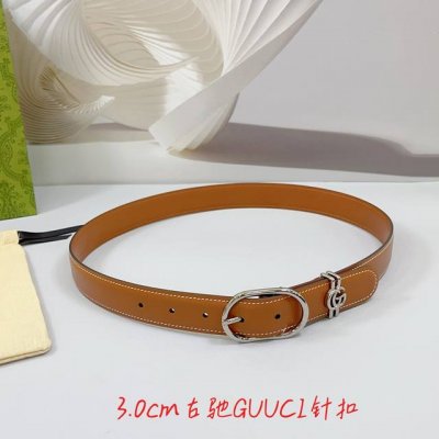 Special 3.0Cm Gucci Belt, Double-Sided Top-Grain Leather, Length: 75.80.85.90.95