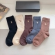 Box of 5 pairs with packaging Polo high-quality cashmere embroidered knee-high