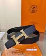 Special Hermes men's double-sided leather belt 38mm, double-sided top layer cowh