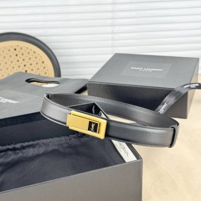 sa Int Laurent Saint Laurent Women's Belt Real Gold Electroplated Buckle Ital