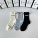 Specially packaged Chanel new style embroidered mid-length slouch socks! Three p