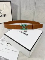Width 3.0Cm Chanel Chanel Women's Belt New Style Soft Imported Calfskin Gold And