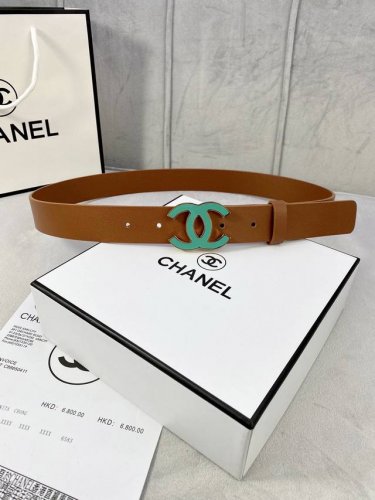 Width 3.0Cm Chanel Chanel Women's Belt New Style Soft Imported Calfskin Gold And
