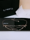 Ch Nel chain letter black leather waist chain The chain splicing design is full