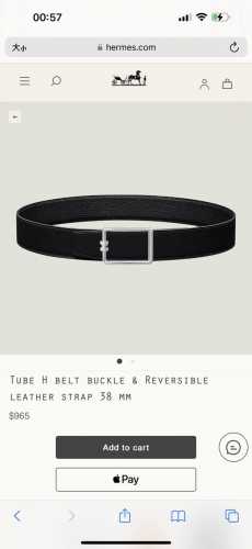 Special Tube H Belt Buckle & Reversible Leather Stra P40Mm