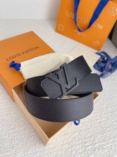L0Uis Vuitt0N Lv Men's Premium Palm Print Waist Belt, 40Mm Width, Featuring A St