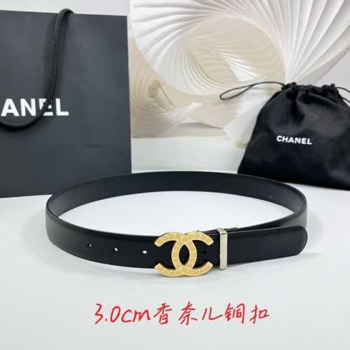 Special 3.0Cm Chanel Belt, Double-Sided Top-Grain Leather, Length: 75.80.85.90.9
