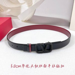 3.0Cm Valentino Belt, Double-Sided Full-Grain Leather, Length: 75, 80, 85, 90, 9