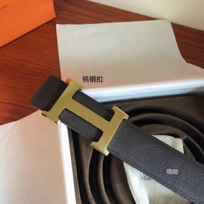 Hermes men's 3.8cm tungsten steel high-grade metal buckle features: no wear, no