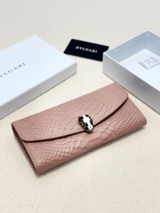 Color: black and pink Size: 19X10 Bulgari original cowhide wallet Super strong