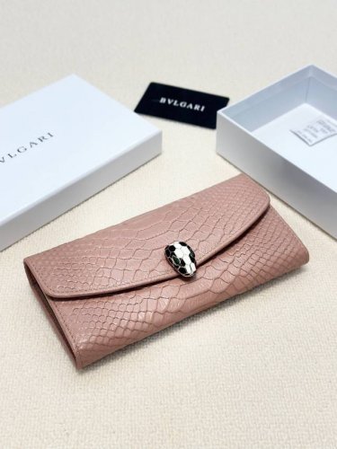 Color: black and pink Size: 19X10 Bulgari original cowhide wallet Super strong