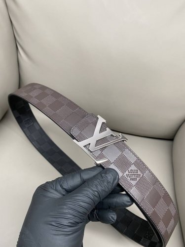 Lv Louis Vuitton reversible 4.0 heat-pressed 3D calfskin, high-quality steel buc