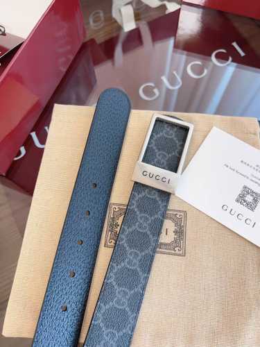 Gucci. Full set of exquisite Gucci square buckle men's new belt, counter-synced