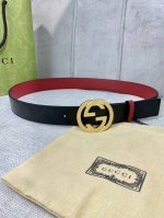 Width 4.0 Cm Gucci Double-Sided Belt, One Side Features Gg Supreme Canvas, The O