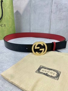 Width 4.0 Cm Gucci Double-Sided Belt, One Side Features Gg Supreme Canvas, The O