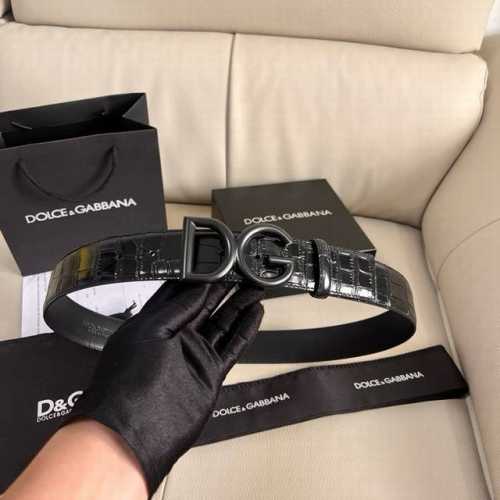 dg Width 4.0Cm Dolce&Gabbana New Men's Crocodile Pattern Belt With New Ruthen