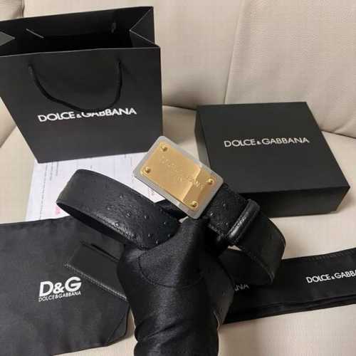 Special Dg, 4.0 Cm Wide Dolce&Gabbana New Men's Ostrich-Patterned Belt With A Ne