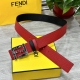 Fendl Fendi width 40mm double-sided original calfskin with single ruthenium pall