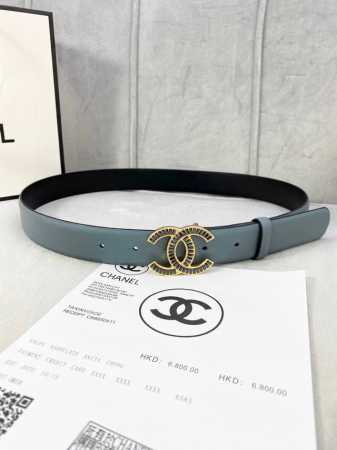 Width 3.0Cm Chanel Chanel Women's Belt New Soft Calfskin Gold And Silver Square - Click Image to Close