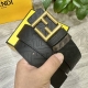 Special Fendi Fendi Counter Same Style Width 4.0Cm Double Ring Reversible Belt F