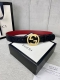 width 4.0cm Gucci interlocking double G belt, made of Gucci Signature leather wi