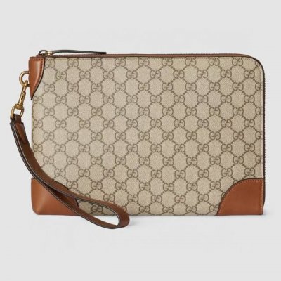 The new, premium Gg Emblem collection of men's travel pieces embodies the brand'