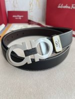 Product Name: Ferragamo Belt, Original Single Belt Model: Hook, Classic Two-tone