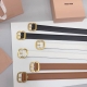 3.4Cm Miu Miu Belt, Double-Sided Top Layer Cowhide, Length: .75.80.85.9095. Euro