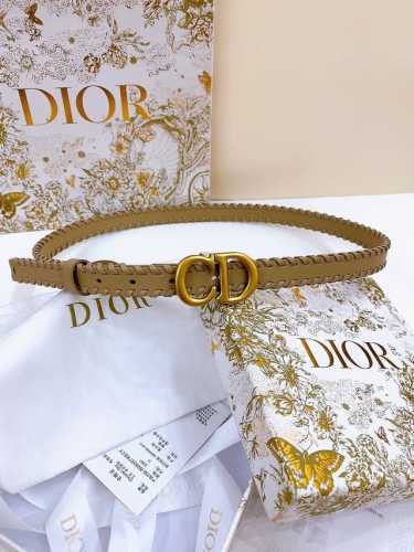 Special - Dior 20 mm black smooth calf leather Saddle Belt Montaigne Star Cd Bel