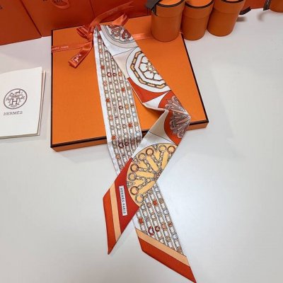 Hermes "Kaleidoscope Effect" Twilly small silk scarf. Twilly silk ribbon 100% m