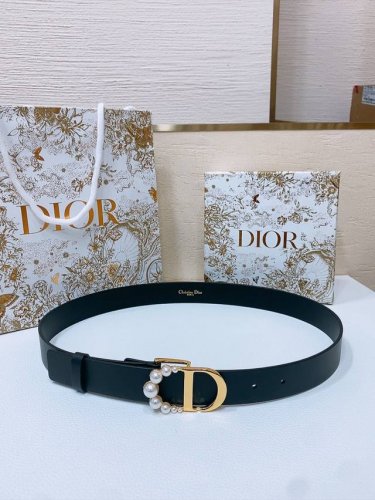 Dior New Belt Crafted From Smooth Black Calf Leather, Featuring A Classic Cd Bel