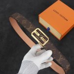 automatic buckle belt Lv width 3.5mm double-sided imported top layer cowhide wit