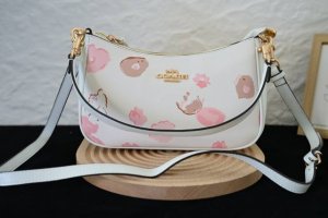 Coach Cr746 Classic Signature Teri Shoulder Bag, PVC and Leather Crossbody Handb