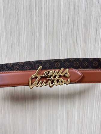 New for the season, this belt is crafted from luxurious calfskin and Monogram ca - Click Image to Close