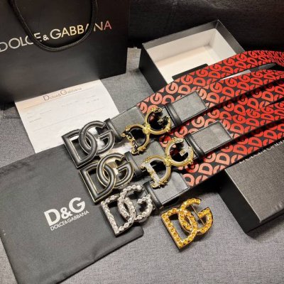 dg Width 3.8Cm Dolce&Gabbana New Men's Ribbon Printed Belt With Imported Firs