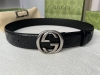 Original quality Gucci Gucci men's interlocking G metal buckle belt, made of Gu