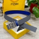 Fendl Fendi 40Mm Double-Sided Genuine Calf Leather Belt With A Single Rhodium-Pl