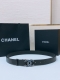 Chanel classic double C belt with new denim buckle and calfskin belt body, full