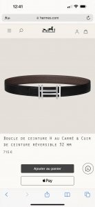 Special H Au Carre Hardware With Togo Leather Belt 32Mm Chocolate Color