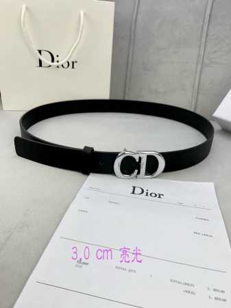 Width 3.0cm Dior's popular flat wireless belt Saddle imported calfskin belt with - Click Image to Close