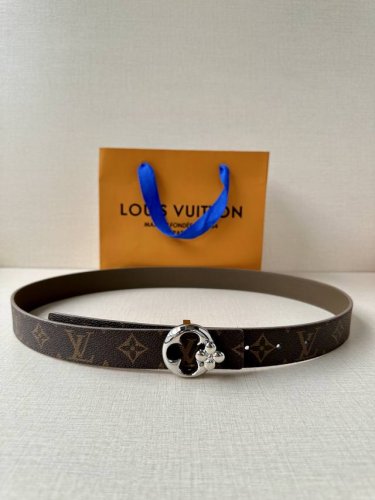 Special This 3.0-Inch Wide Belt Features Monogram Canvas And Leather On Opposite