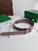 -Bv 2025 new women's woven plain stitching combination belt Italian calfskin wit