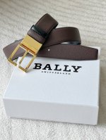 Bally reversible leather belt, 3.4cm wide. The dark brown colorway is calm yet e