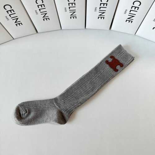 Special Packaging Celine Hot Selling New Double-Needle Cashmere Long Socks! One