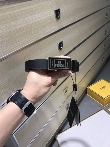 New Style Fd Width 25Mm Logo Shape Belt Original Rivet Grinding Rubber Buckle Im
