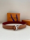 Lv4.0 Wide Rays Double-Sided Belt With A Central Buckle And Fine Texture, Import